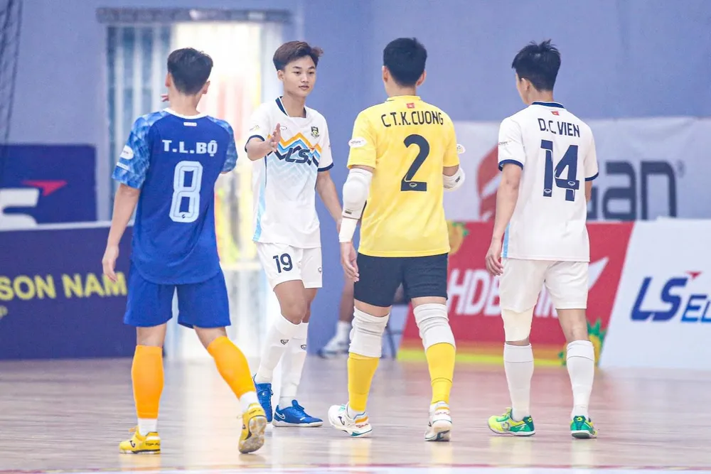 Thái Sơn Nam TPHCM lấy lại ngôi đầu bảng xếp hạng Giải Futsal VĐQG 2025. ẢNH: ANH TRẦN