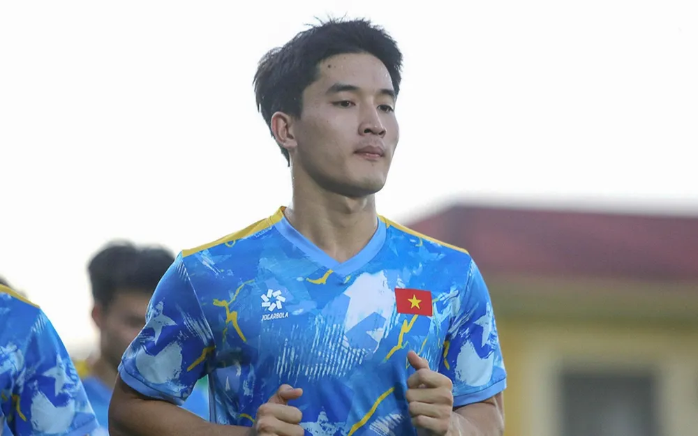 Tiền vệ Nguyễn Ngọc Mỹ hạnh phúc với bàn thắng đầu tiên cho U23 Việt Nam. ẢNH: XUÂN TÙNG 