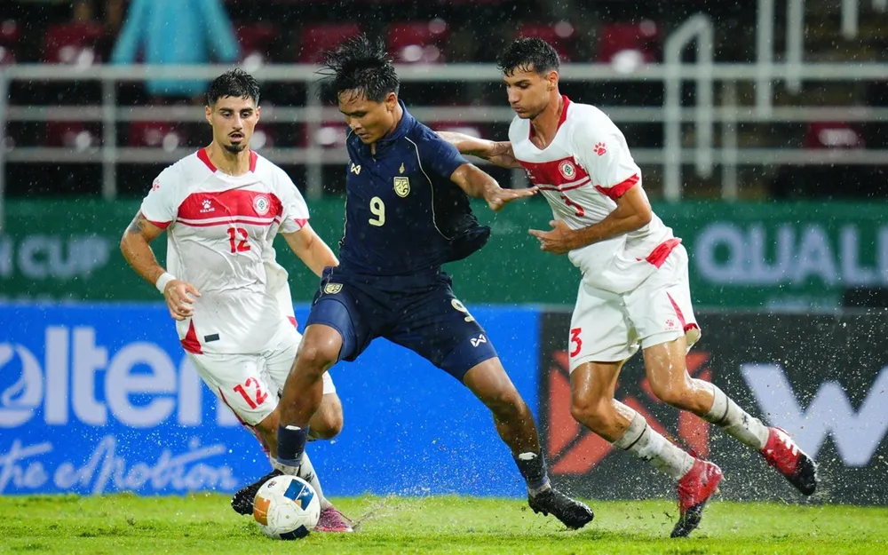 U23 Thái Lan và U23 Lebanon cầm hòa nhau vào tối 6-9. ẢNH: FAT 