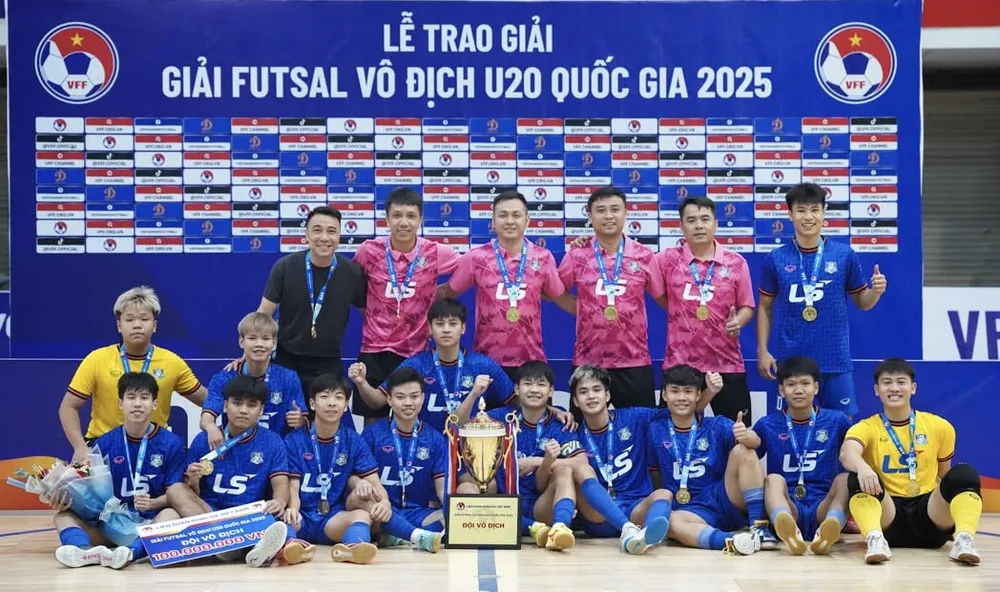 U20 Thái Sơn Bắc bảo vệ thành công danh hiệu Giải futsal U20 quốc gia. ẢNH: ANH TRẦN
