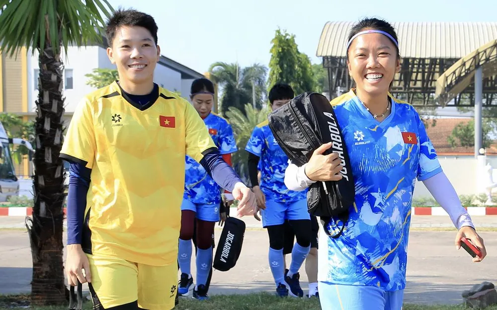 Đội tuyển nữ Việt Nam tự tin chinh phục tấm huy chương vàng SEA Games thứ 5 liên tiếp. ẢNH: DŨNG PHƯƠNG 