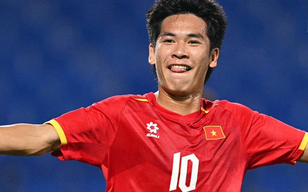 Tiền vệ Lê Văn Thuận là người đã góp công lớn mang về bàn thắng thứ 2 cho U23 Việt Nam. ẢNH: AFC 