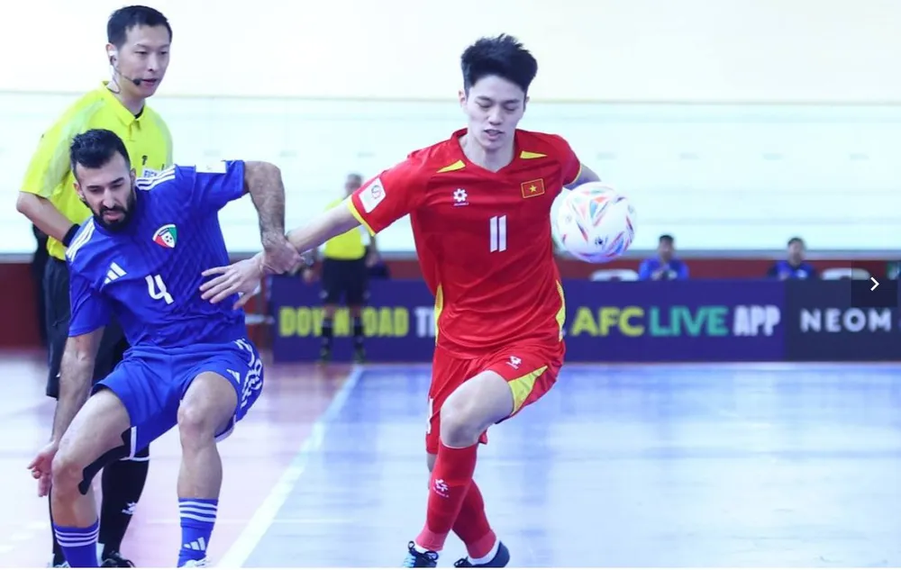Vòng chung kết Futsal châu Á đầu tiên của cầu thủ sinh năm 2004 Vũ Ngọc Ánh. ẢNH: AFC 