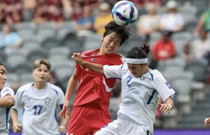 Các cô gái CHDCND Triều Tiên có chiến thắng đầu tiên sau 16 năm trở lại Asian Cup nữ. ẢNH: AFC