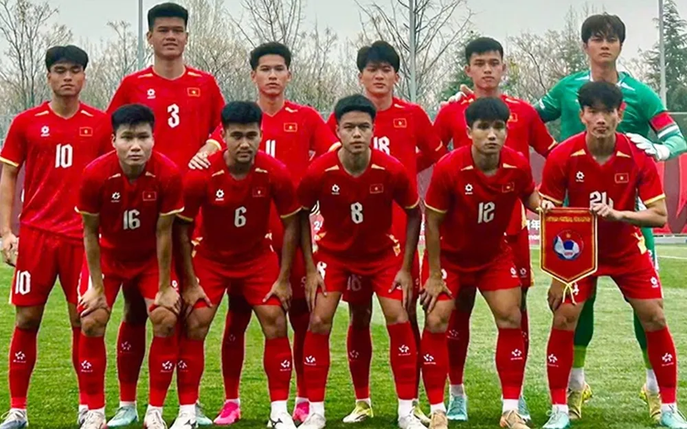 U23 Việt Nam ở trận ra quân Giải giao hữu CFA Team China - Tây An 2026. ẢNH: NHẬT ĐOÀN 
