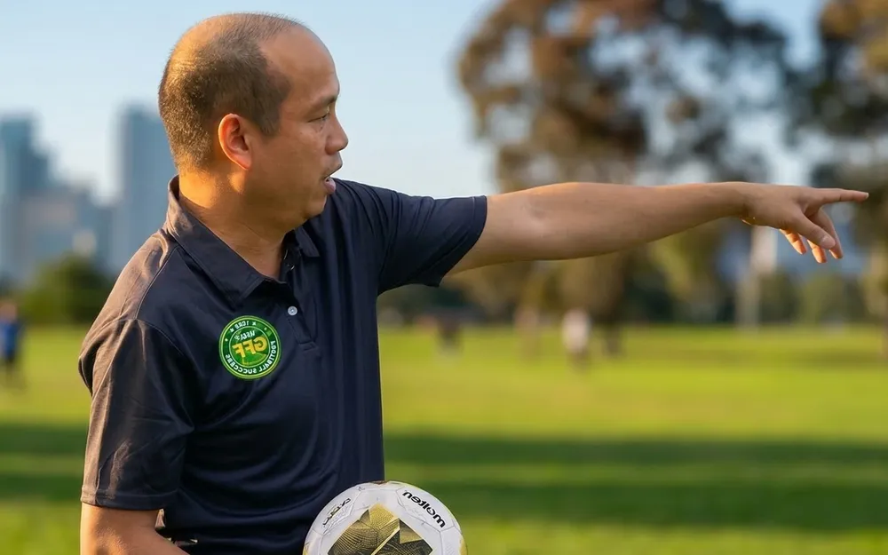 HLV Nguyễn Hoàng Lân trở về nước, gia nhập thành phần ban huấn luyện đội hạng Nhất Bắc Ninh. ẢNH: FBNV