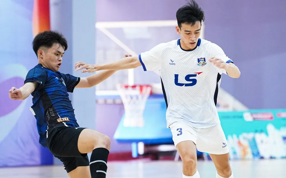 Các cầu thủ futsal Chánh Hưng Thái Sơn Nam thể hiện sức mạnh vượt trội tại Đại hội TDTT TPHCM 2026. ẢNH: TÂM HÀ