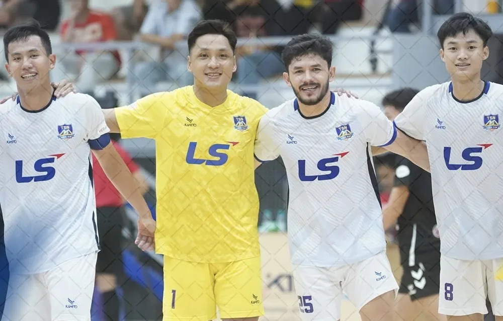 Các cầu thủ futsal Thái Sơn Nam TPHCM khởi đầu mùa giải 2026 bằng chiến thắng đậm. ẢNH: TÂM HÀ 