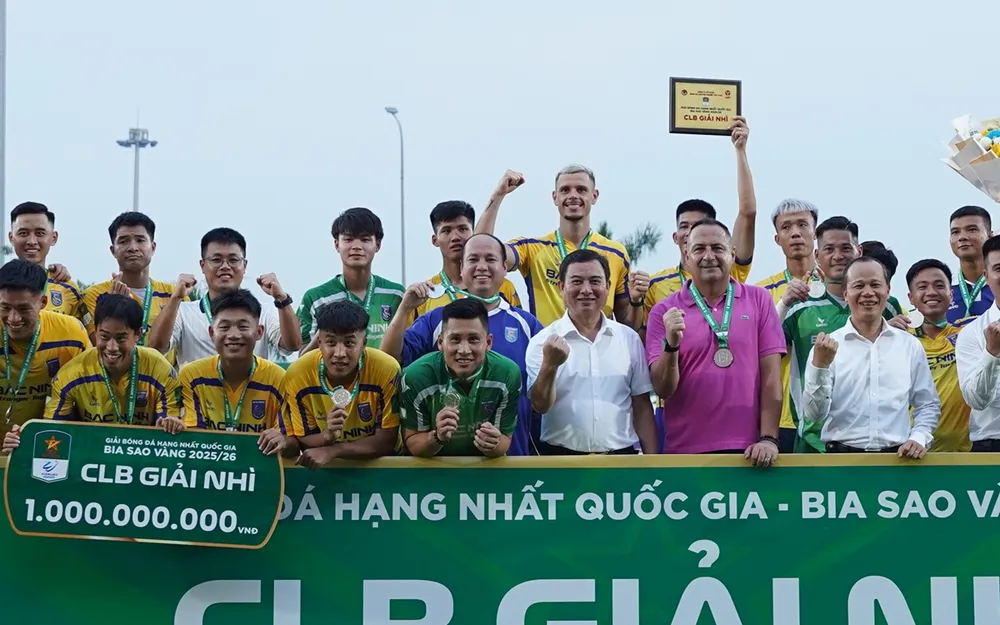 Bắc Ninh là đội á quân tại Giải hạng Nhất quốc gia 2025-2026. ẢNH: VPF 