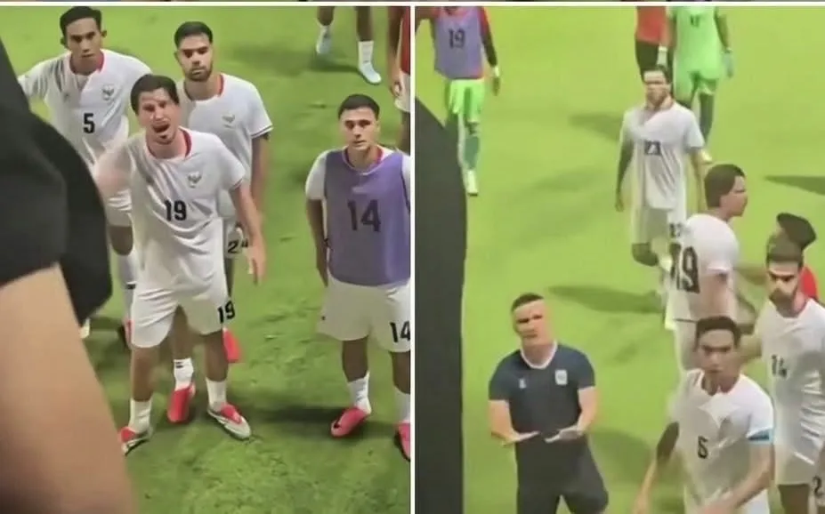 CĐV cùng các thành viên của đội tuyển Indonesia có lời qua tiếng lại ngay trên sân Jalan Besar