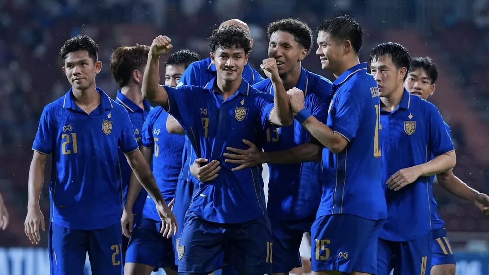 Các tuyển thủ Thái Lan toàn thắng tại vòng bảng ASEAN Cup 2026. ẢNH: FAT