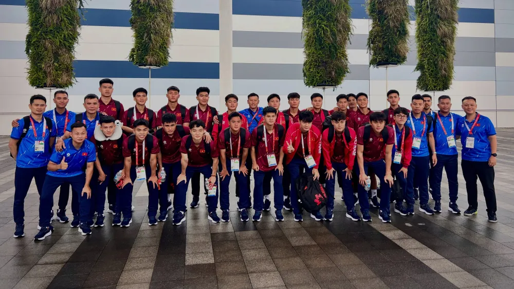 U23 Việt Nam đã có mặt tại Nagoya (Nhật Bản). ẢNH: TÂM HÀ 