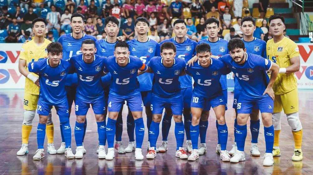 Các cầu thủ Thái Sơn Nam đại diện cho futsal TPHCM tham dự Đại hội Thể thao toàn quốc 2026. ẢNH: ANH TRẦN 