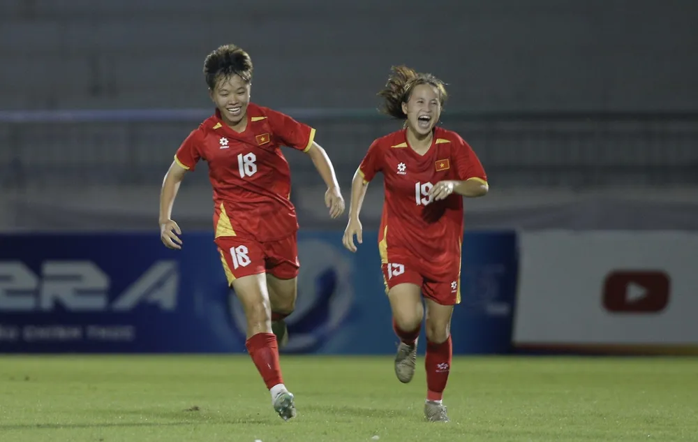 U17 nữ Việt Nam đoạt vé dự vòng chung kết U17 nữ châu Á 2027 đầy thuyết phục. ẢNH: DŨNG PHƯƠNG