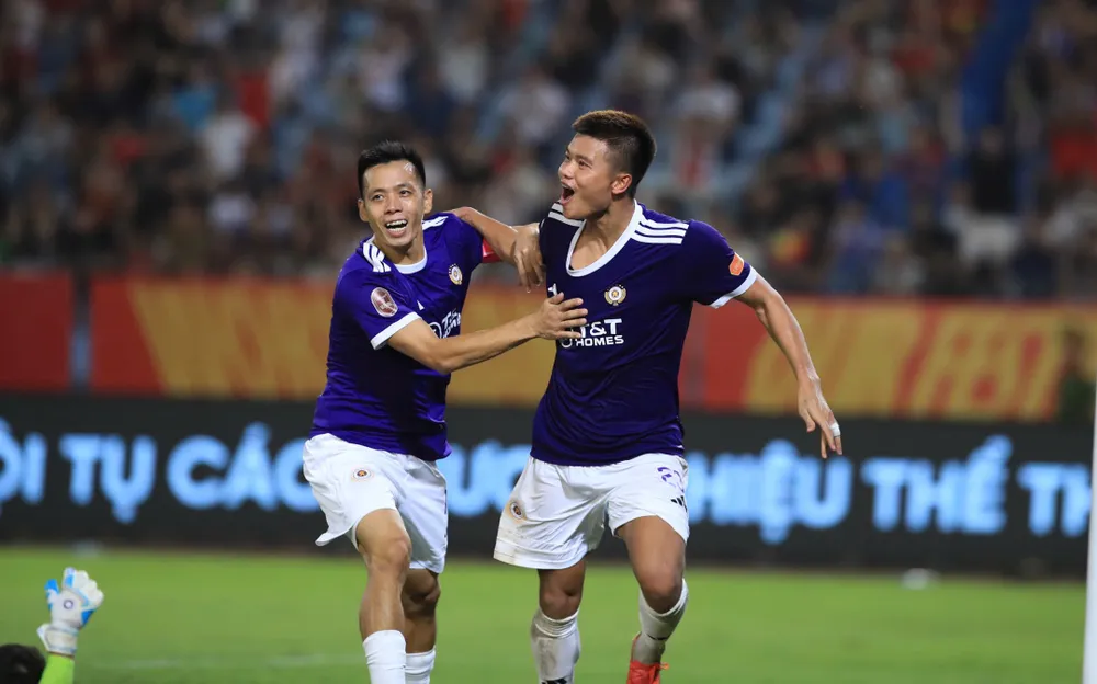 Hà Nội FC tạo nên chiến thắng ấn tượng trước CAHN tại vòng 4 V-League 2026-2027. ẢNH: VPF 