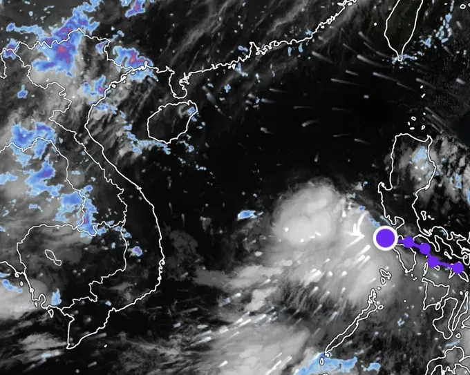 7月1日5时低压区位置。图片来源：Z.E平台卫星云图监测画面截图。