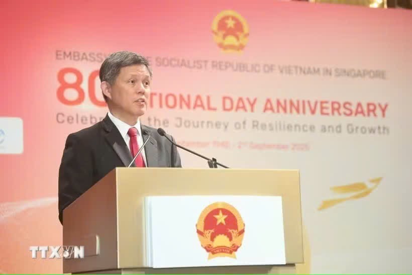 新加坡国防部长黄永宏。图自越通社