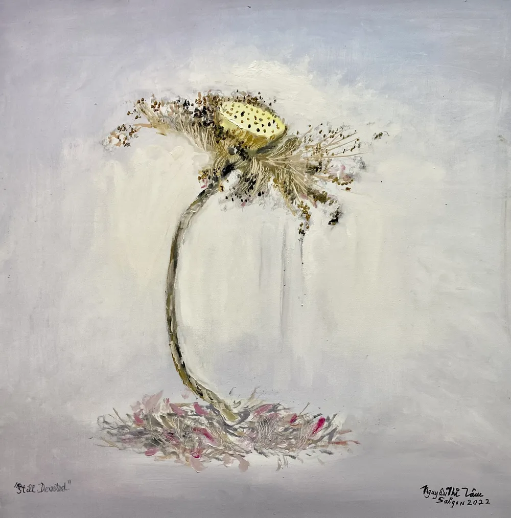 Tác phẩm của họa sĩ Nguyễn Thị Tâm trưng bày trong triển lãm