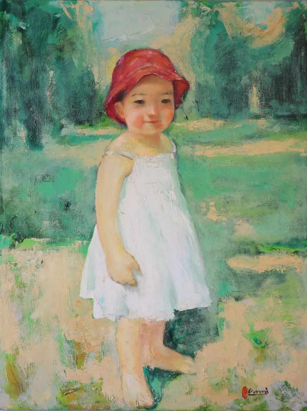 Nguyễn Công Hoài vẽ con gái của mình