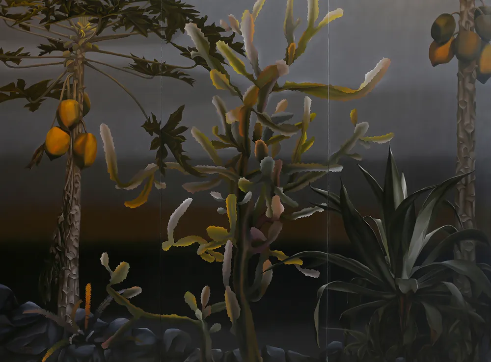 Tác phẩm "Đêm nhiệt đới" trưng bày trong triển lãm