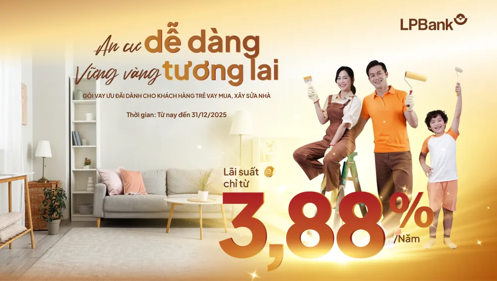 LPBank cho vay khách hàng trẻ vay mua nhà chỉ từ 3,88%