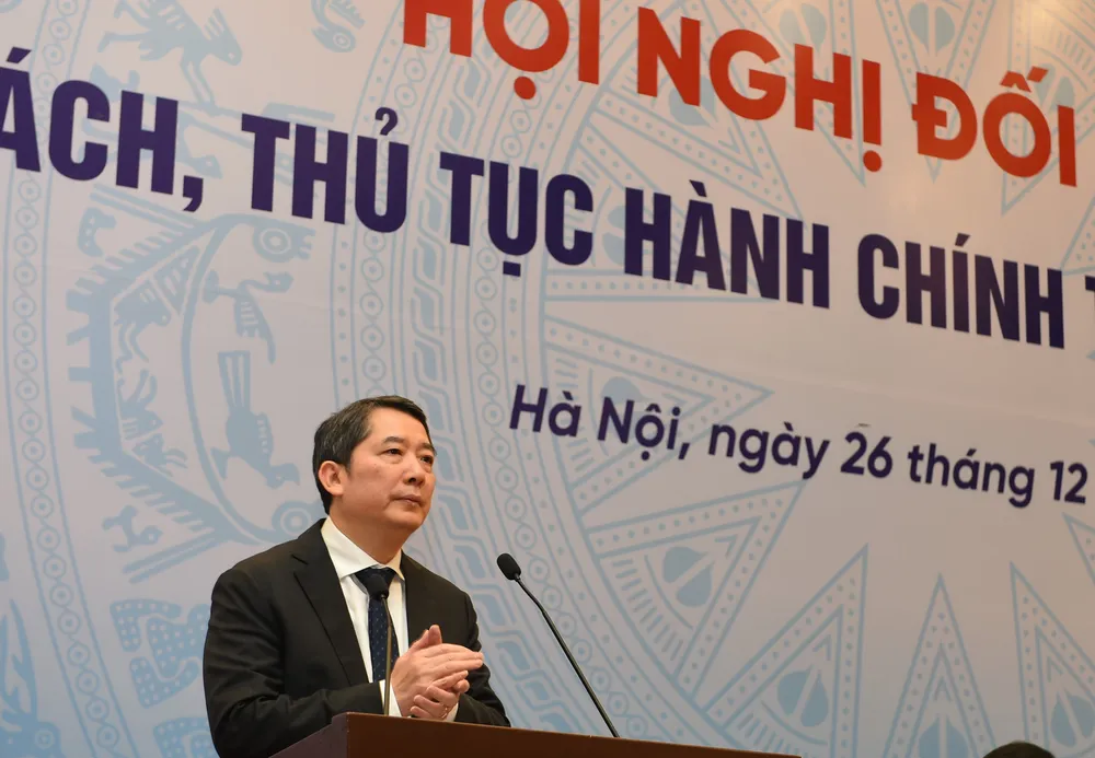 Thứ trưởng Bộ Tài chính Cao Anh Tuấn phát biểu tại hội nghị. Ảnh: LƯU THỦY