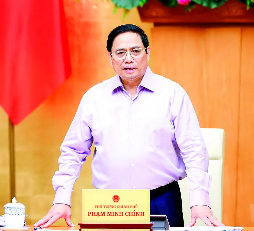 Thủ tướng Phạm Minh Chính phát biểu tại phiên họp. Ảnh: VIẾT CHUNG 