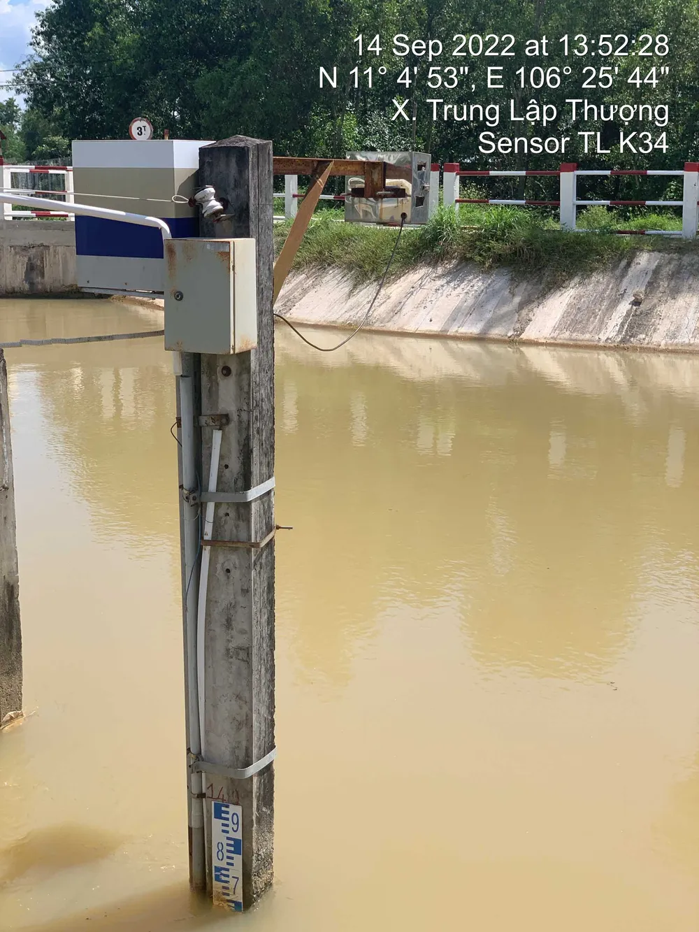 Trạm quan trắc thủy văn  ở xã Trung Lập Thượng, huyện Củ Chi, TPHCM