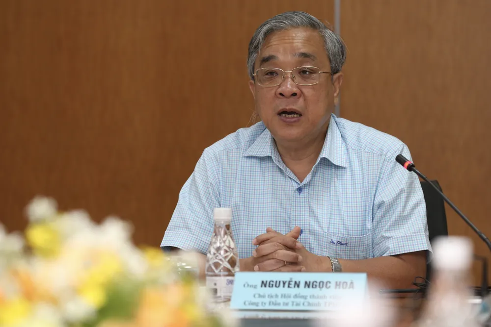 Ông Nguyễn Ngọc Hoà, Chủ tịch Hội đồng thành viên Công ty Đầu tư Tài chính Nhà nước TPHCM tại buổi tọa đàm. Ảnh: HOÀNG HÙNG