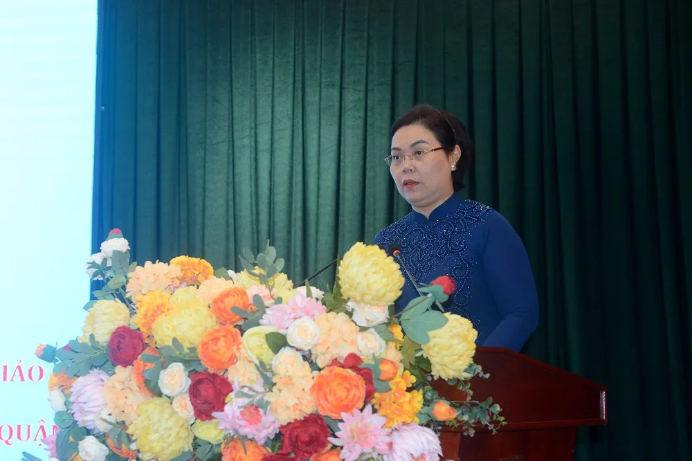 Chủ tịch UBND quận 6 Lê Thị Thanh Thảo phát biểu tại hội nghị