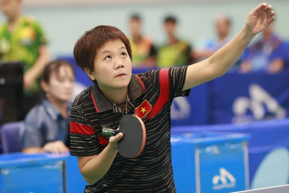 Nữ tay vợt Tường Giang thi đấu các giải quốc tế cho đội tuyển bóng bàn Việt Nam từ năm 2013. Ảnh: NVCC