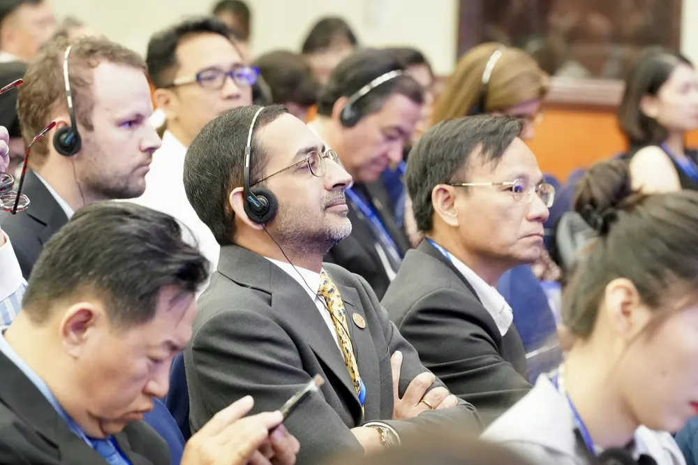 Hơn 1.200 đại biểu đến từ các định chế tài chính quốc tế, các tổ chức quốc tế, ngoại giao... tham dự Diễn đàn Kinh tế TPHCM 2023. Ảnh: HOÀNG HÙNG