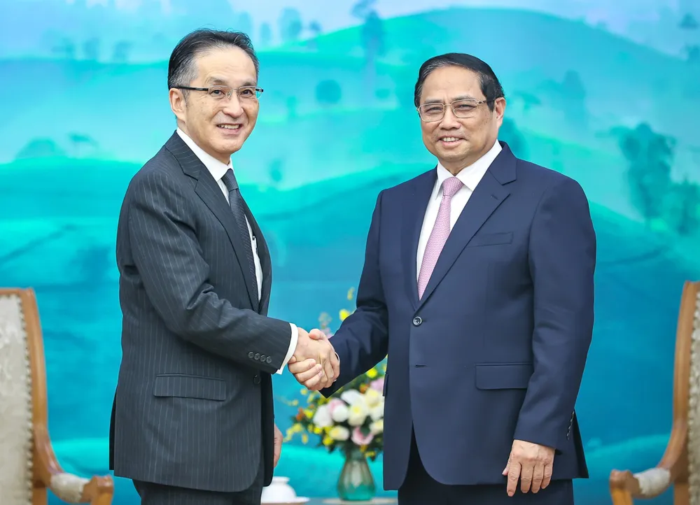 Thủ tướng Phạm Minh Chính tiếp ông Kakinoki Masumi, chiều 13-11. Ảnh: VIẾT CHUNG