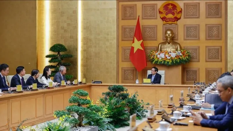 Thủ tướng Phạm Minh Chính tiếp, làm việc với đoàn lãnh đạo các doanh nghiệp, tập đoàn của Trung Quốc. Ảnh: VGP 