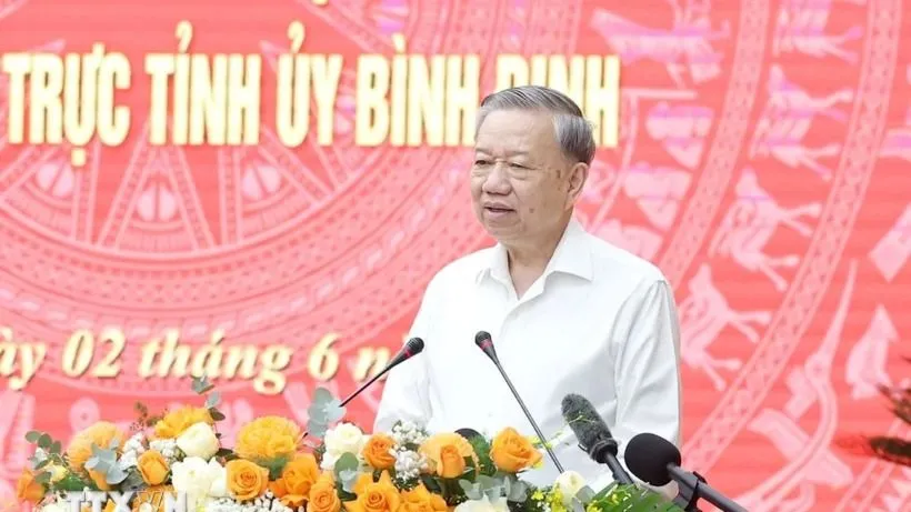 Tổng Bí thư Tô Lâm phát biểu chỉ đạo. Ảnh: TTXVN 