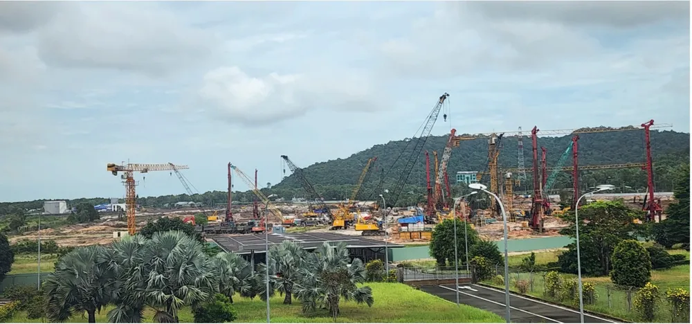 Nhà ga T2 Cảng Hàng không quốc tế Phú Quốc đang được xây dựng. Ảnh: THÁI DƯƠNG