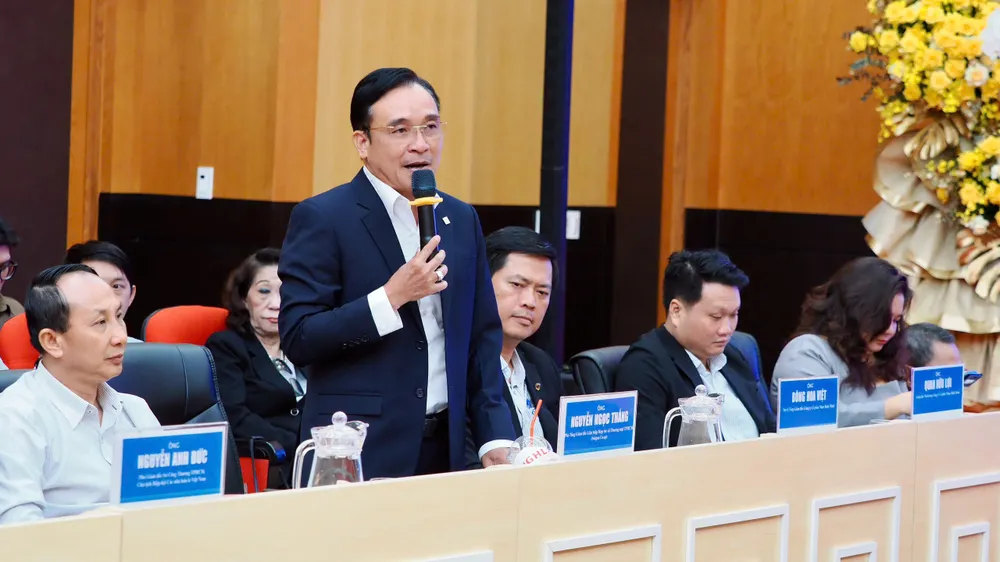 Ông Nguyễn Ngọc Thắng, Phó Tổng Giám đốc Saigon Co.op, phát biểu tại hội thảo. Ảnh: HOÀNG HÙNG