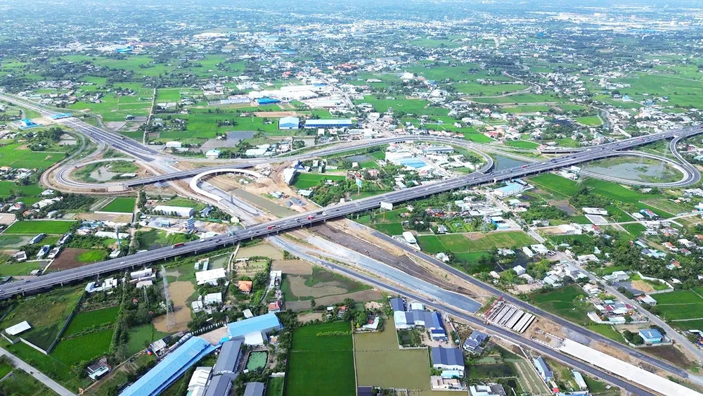 Vành đai 3 TPHCM (đoạn qua tỉnh Tây Ninh) nhìn từ trên cao