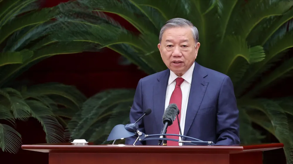 Tổng Bí thư Tô Lâm phát biểu khai mạc Hội nghị. Ảnh: VGP