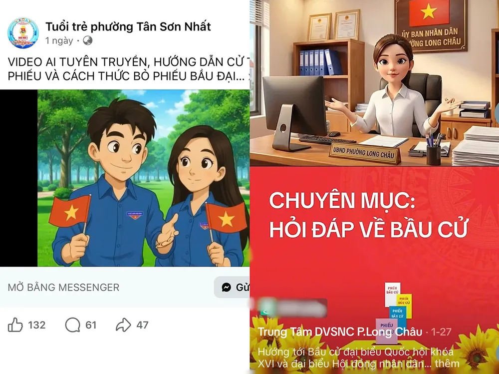 Nhiều địa phương đã ứng dụng công nghệ AI để truyền tải thông tin chính thống, xây dựng các sản phẩm truyền thông sinh động. Ảnh chụp màn hình