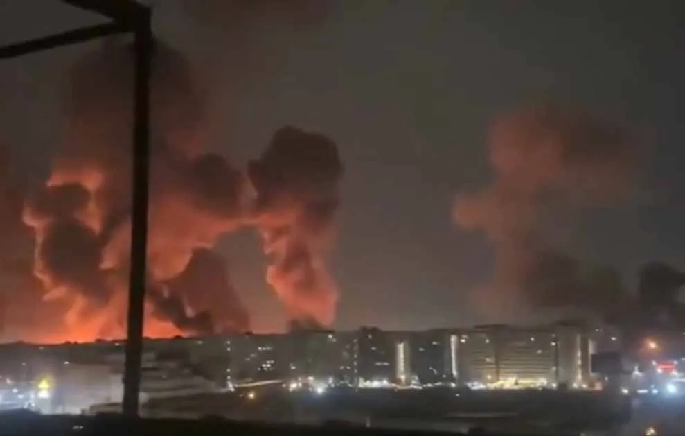 Sân bay Mehrabad của Iran bị Israel tấn công. Ảnh: X