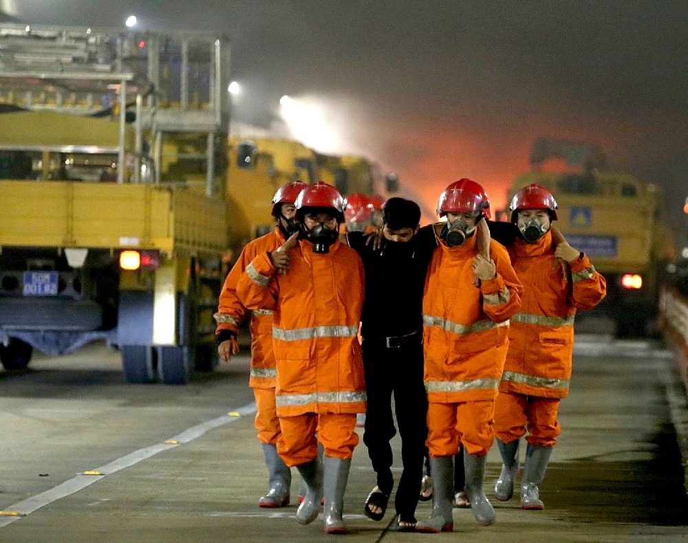 西贡河隧道消防演习的一个情景。 