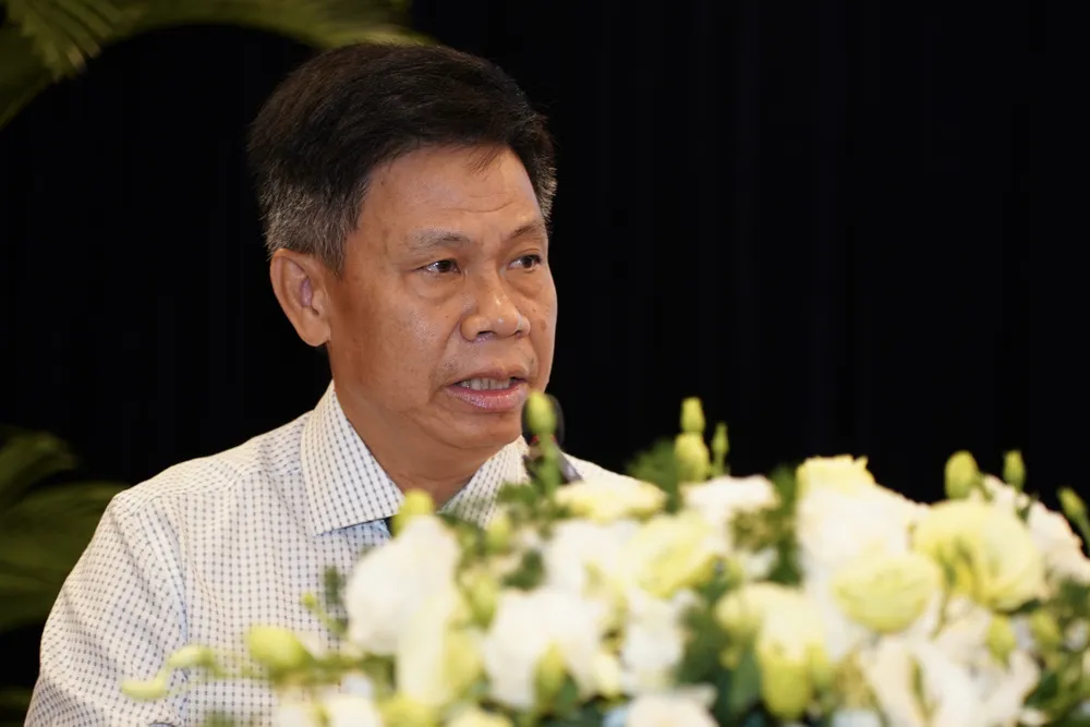 Ông Trần Lâm Hồng, Phó Tổng Giám đốc Saigon Co.op phát biểu. Ảnh HOÀNG HÙNG