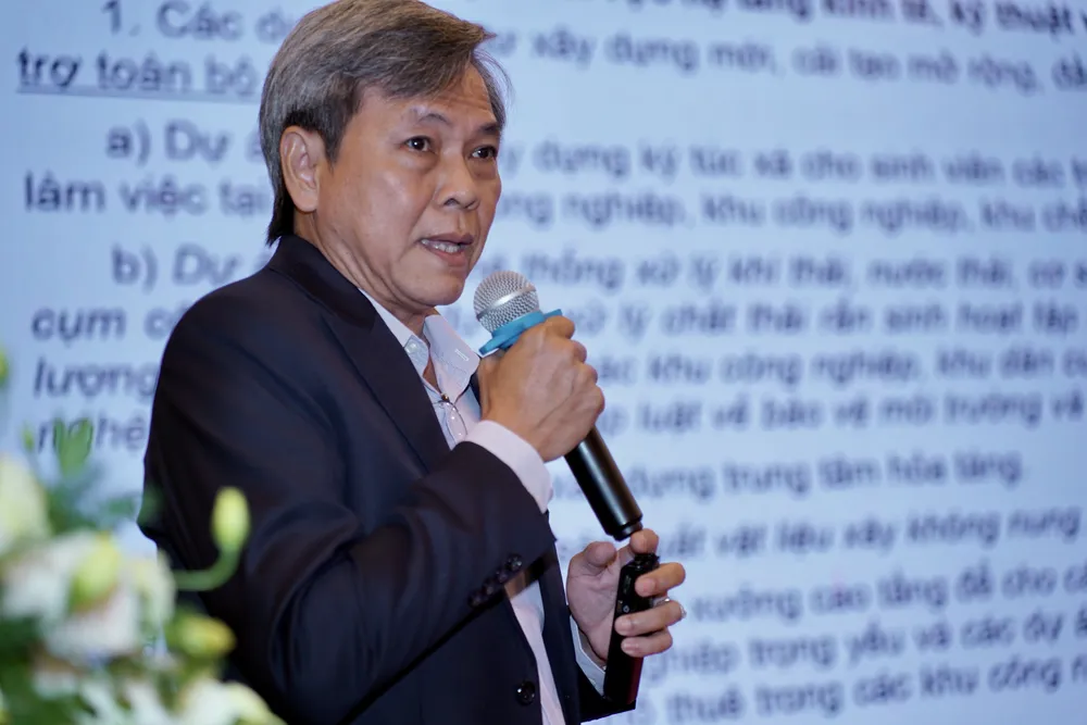 Ông Nguyễn Quang Thanh phát biểu về hỗ trợ vốn cho doanh nghiệp chuyển đổi xanh. Ảnh HOÀNG HÙNG