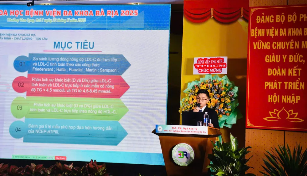 ThS.XN. Ngô Kim Tú, Bệnh viện Đa khoa Bà Rịa trình bày tham luận
