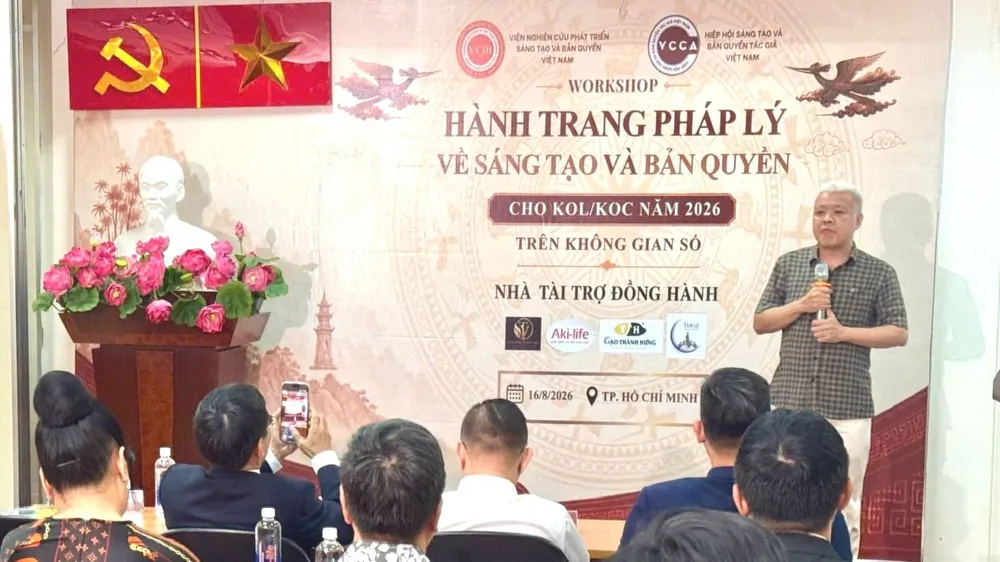 Ông Nguyễn Lâm Thanh, Tổng Giám đốc Công ty TNHH Công nghệ TikTok Việt Nam, Phó Chủ tịch Hội Truyền thông số Việt Nam, tại workshop. Ảnh: HỒNG ĐÀO