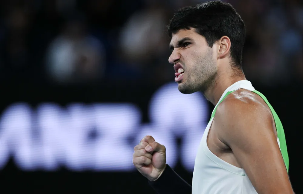 Alcaraz ở US Open hồi đầu năm nay (Ảnh: THX)