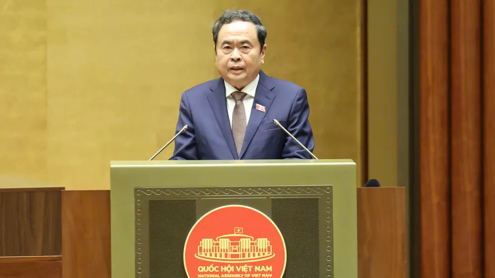 Chủ tịch Quốc hội Trần Thanh Mẫn phát biểu bế mạc Kỳ họp. Ảnh: QUANG PHÚC