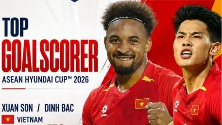 Xuân Son và Đình Bắc cùng nhận giải Vua phá lưới. Ảnh: AseanFootball