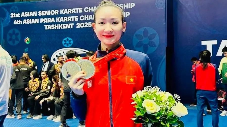 Võ sĩ karate Hoàng Thị Mỹ Tâm không thể dự ASIAD 20 do đang hồi phục sau phẫu thuật chấn thương (Ảnh: M.TÂM)
